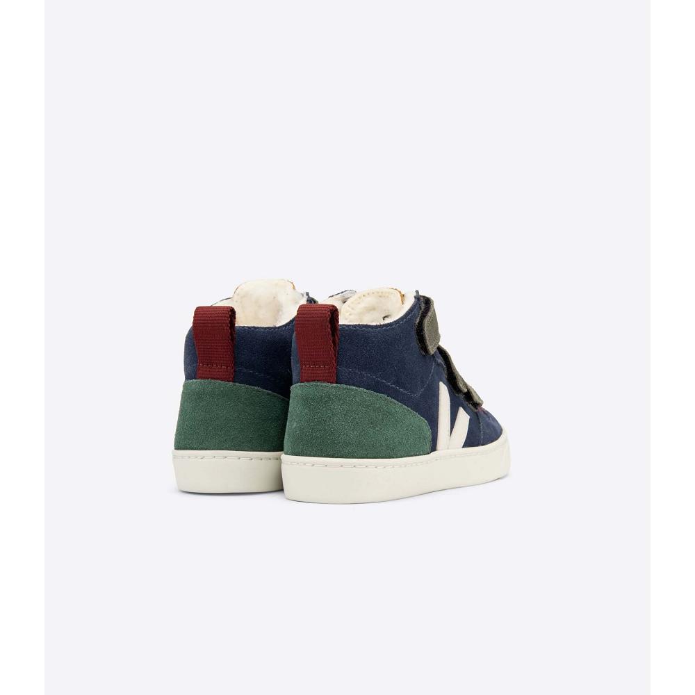 Veja V-10 MID FURED SUEDE Topanky Detske Modre | SK 760UZG